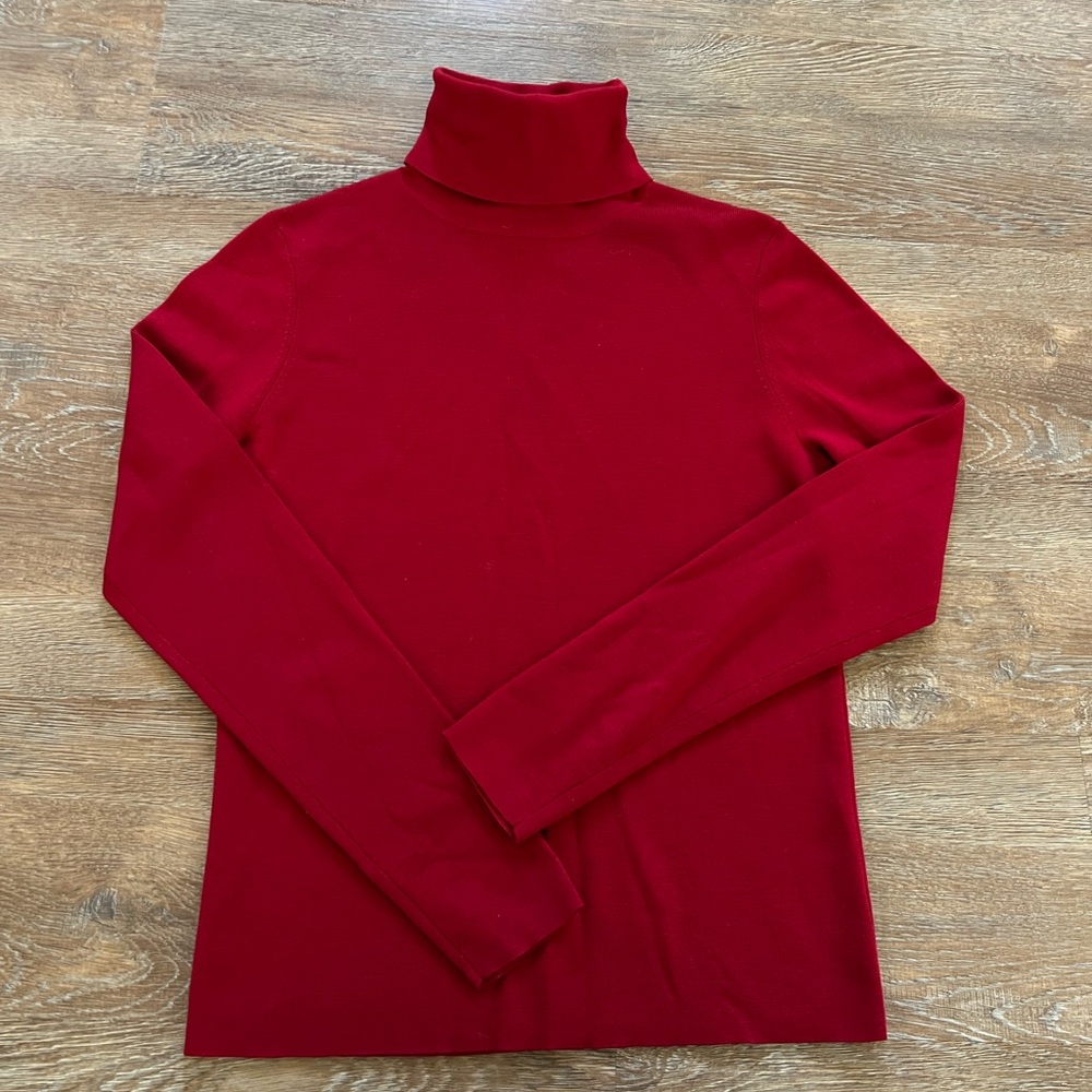Brooks Brothers Italian Merino Wool Turtleneck Sweater | Red | Size Medium